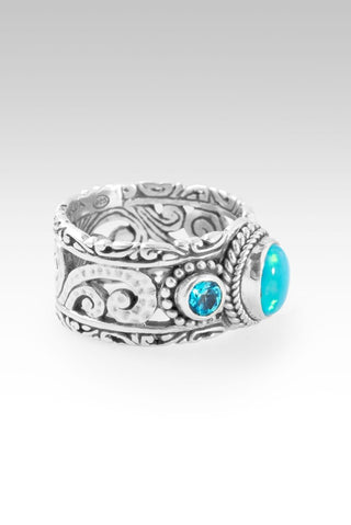 Hello New Horizon, Goodbye Barriers Ring™ in Paraiba Ethiopian Opal & Bali Breeze™ Mystic Topaz - Dinner - only found at SARDA™