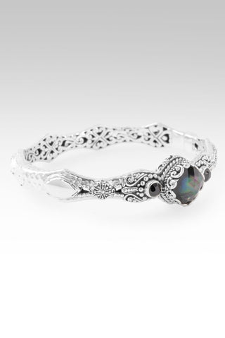 He's a Pain Taker Bangle Bracelet™ in Black Spinel Mother of Pearl Quartz & Black Spinel - Bangle - only found at SARDA™
