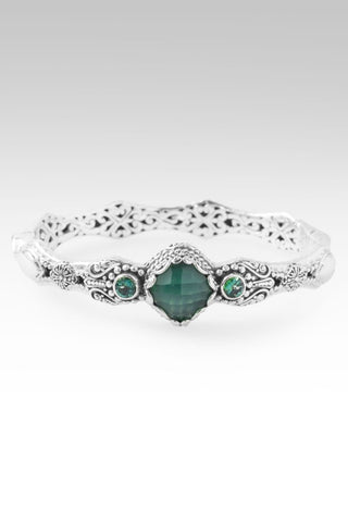 He's a Pain Taker Bangle Bracelet™ in Green Onyx & Quartz & Bali Hai™ Mystic Topaz - Bangle - only found at SARDA™