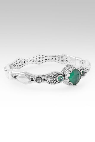 He's a Pain Taker Bangle Bracelet™ in Green Onyx & Quartz & Bali Hai™ Mystic Topaz - Bangle - only found at SARDA™