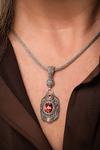 His Real Riches Pendant™ in Padparadscha Lab Created Sapphire & Ardent™ Mystic Topaz - Multi Stone - only found at SARDA™