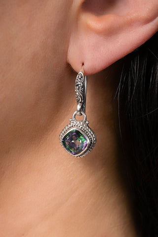 His Wonderful Works Earrings™ in Chrome Chameleon™ Mystic Quartz - Bali Wire - only found at SARDA™