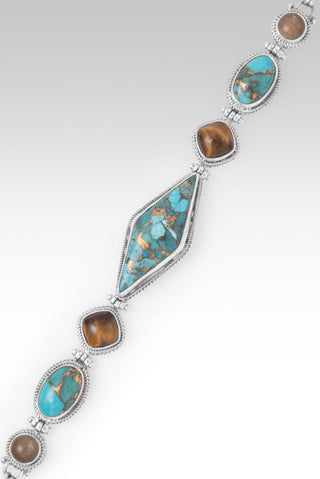 Holy Healing Bracelet™ in Blue Mohave Kingman Turquoise with Bronze, Tiger's Eye & Rose Gold Sunstone - Multi Stone - only found at SARDA™