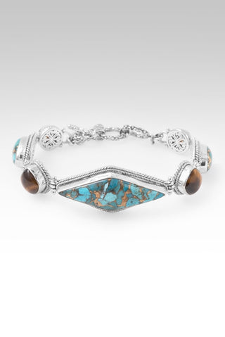 Holy Healing Bracelet™ in Blue Mohave Kingman Turquoise with Bronze, Tiger's Eye & Rose Gold Sunstone - Multi Stone - only found at SARDA™