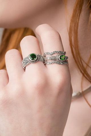 Hope Blossoms Ring™ in Chrome Diopside - Dinner - only found at SARDA™