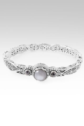 Hope Is Coming Bangle Bracelet™ in Grey Moonstone & Black Spinel - Bangle - only found at SARDA™
