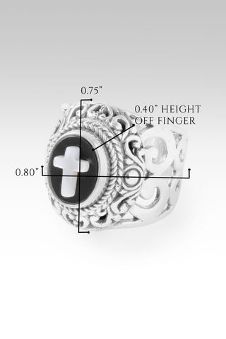 Hope's Arrival Ring™ in White Mother of Pearl Cross & Black Agate - Dinner - only found at SARDA™