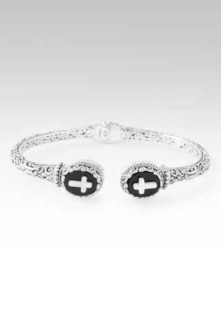 Hope's Arrival Tip - to - Tip Bracelet™ in White Mother of Pearl Cross & Black Agate - Tip - to - Tip - only found at SARDA™