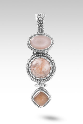 Hope's Radiance Pendant™ in Flower Agate, Peach Moonstone & Gold Sunstone - Multi Stone - only found at SARDA™