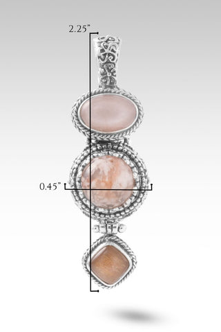 Hope's Radiance Pendant™ in Flower Agate, Peach Moonstone & Gold Sunstone - Multi Stone - only found at SARDA™
