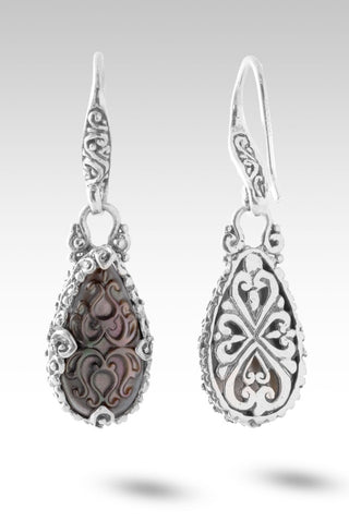 I Am Held Onto Earrings™ in Black Mother of Pearl - Bali Wire - only found at SARDA™
