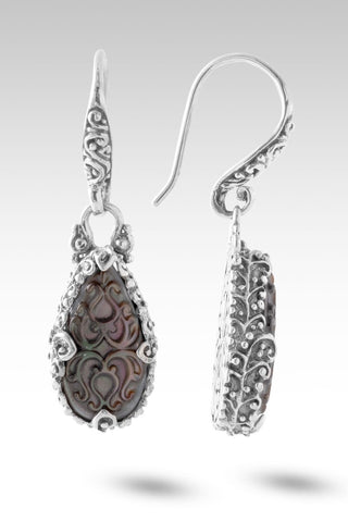 I Am Held Onto Earrings™ in Black Mother of Pearl - Bali Wire - only found at SARDA™