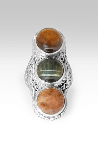 I Am His Treasure Ring™ in Tiger's Eye, Blue Tiger's Eye & Rutilated Quartz - Statement - only found at SARDA™