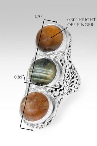 I Am His Treasure Ring™ in Tiger's Eye, Blue Tiger's Eye & Rutilated Quartz - Statement - only found at SARDA™