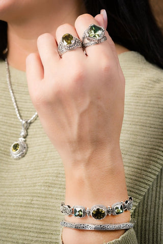 I Believe, I Overcome Bracelet™ in Olive Quartz & Bonjour™ Mystic Quartz - Multi Stone - only found at SARDA™