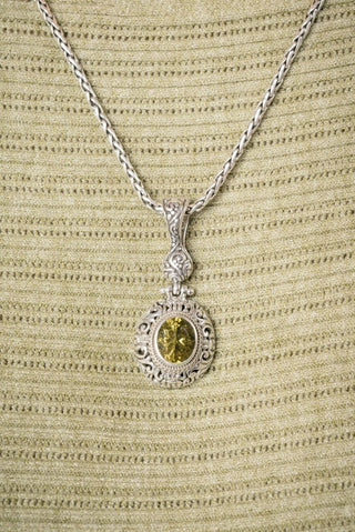 I Believe, I Overcome Pendant™ in Olive Quartz - Single Stone - only found at SARDA™