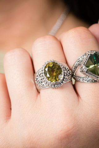I Believe, I Overcome Ring II™ in Olive Quartz - Dinner - only found at SARDA™