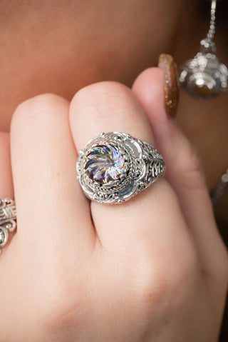 I Believe in Miracles Ring™ in Northern Lights™ Mystic Quartz - Dinner - only found at SARDA™