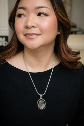 I See Him In Everything Pendant™ in Golden Fuchsite & Black Calcite - Statement - only found at SARDA™