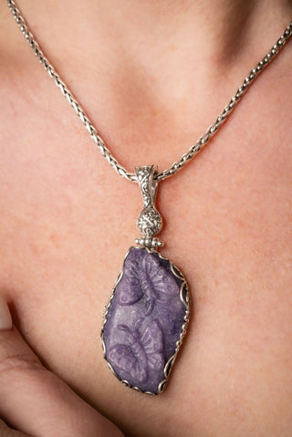 I Thank The Master Pendant™ in Lepidolite Carved Butterfly - Statement - only found at SARDA™
