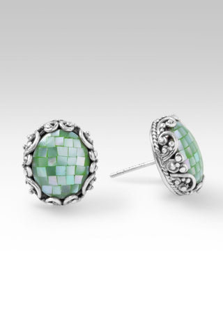 I'm Feeling Blessed Earrings™ in Seafoam Mother of Pearl Mosaic - Stud - only found at SARDA™