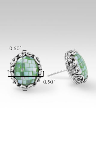 I'm Feeling Blessed Earrings™ in Seafoam Mother of Pearl Mosaic - Stud - only found at SARDA™