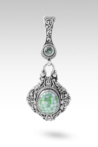I'm Feeling Blessed Pendant™ in Seafoam Mother of Pearl Mosaic & Bali Crush™ Mystic Topaz - Multi Stone - only found at SARDA™