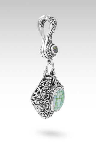 I'm Feeling Blessed Pendant™ in Seafoam Mother of Pearl Mosaic & Bali Crush™ Mystic Topaz - Multi Stone - only found at SARDA™