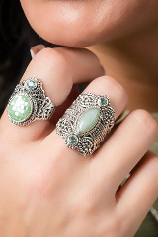 I'm Feeling Blessed Ring™ in Burmese Jade & Bali Crush™ Mystic Topaz - Statement - only found at SARDA™
