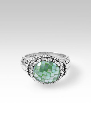 I'm Feeling Blessed Ring™ in Seafoam Mother of Pearl Mosaic - Dinner - only found at SARDA™