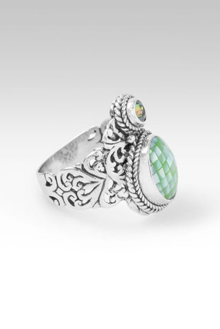 I'm Feeling Blessed Ring™ in Seafoam Mother of Pearl Mosaic & Bali Crush™ Mystic Topaz - Dinner - only found at SARDA™