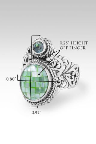 I'm Feeling Blessed Ring™ in Seafoam Mother of Pearl Mosaic & Bali Crush™ Mystic Topaz - Dinner - only found at SARDA™