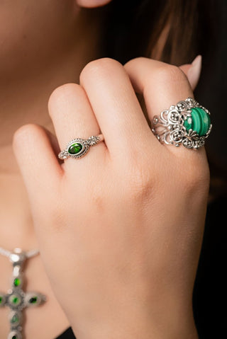 Inheritance is Heaven Ring™ in Chrome Diopside - Stackable - only found at SARDA™