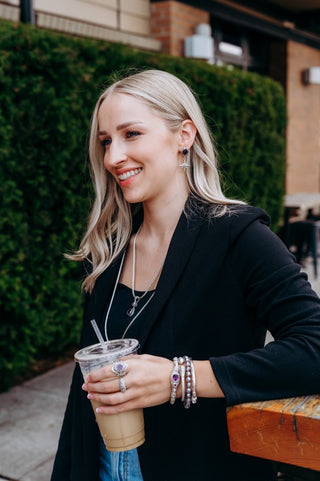 Inspire Others Cuff™ in Pink Fluorite & Rhodolite Garnet - Cuff - only found at SARDA™