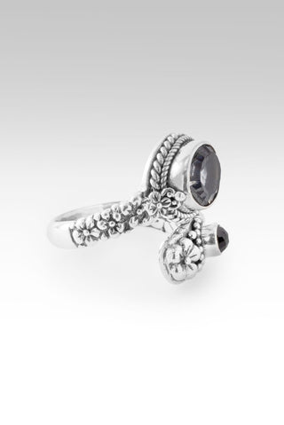 Lasting Promises Ring™ in Heather Grey™ Mystic Quartz & Black Spinel - Bypass - only found at SARDA™