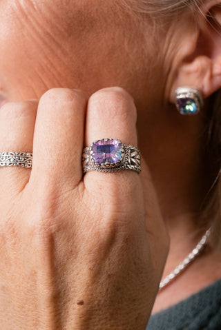Leads Me to U Ring™ in Pink Vapor™ Mystic Quartz - Dinner - only found at SARDA™