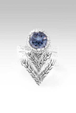 Leads to Wholeness Ring™ in Celestial Blue™ Mystic Moissanite - Stackable - only found at SARDA™