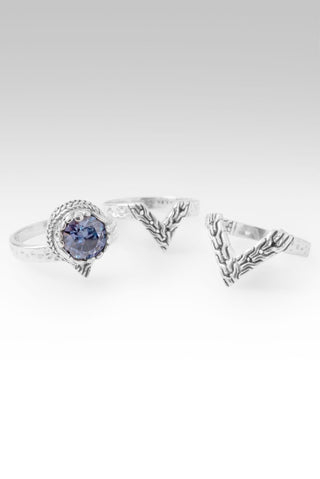 Leads to Wholeness Ring™ in Celestial Blue™ Mystic Moissanite - Stackable - only found at SARDA™