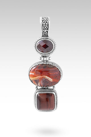 Less Apathy, More Love Pendant™ in Chocolate Tiger's Eye, Laguna Lace Agate & Garnet - Multi Stone - only found at SARDA™