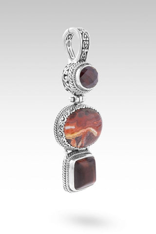 Less Apathy, More Love Pendant™ in Chocolate Tiger's Eye, Laguna Lace Agate & Garnet - Multi Stone - only found at SARDA™