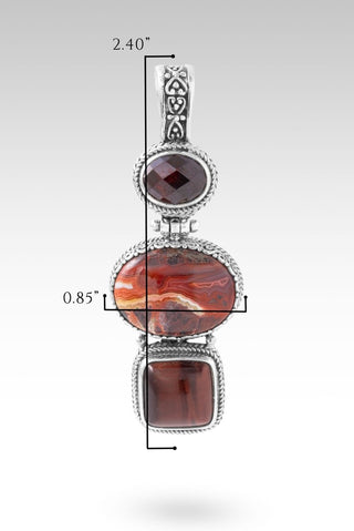 Less Apathy, More Love Pendant™ in Chocolate Tiger's Eye, Laguna Lace Agate & Garnet - Multi Stone - only found at SARDA™