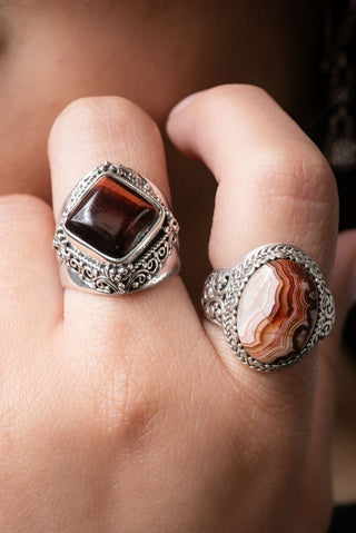 Less Apathy, More Love Ring™ in Chocolate Tiger's Eye - Dinner - only found at SARDA™