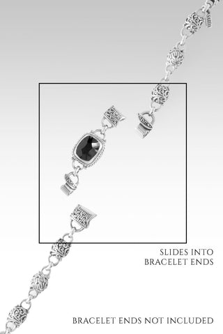 Linked in Faith Interchangeable Bracelet Component™ in Black Spinel - Bracelet Component - only found at SARDA™