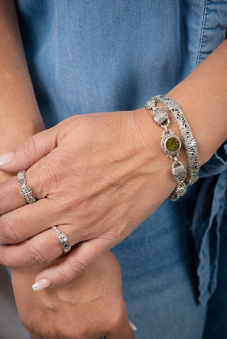 Linked in Faith Interchangeable Bracelet Component™ in Olive Quartz - Bracelet Component - only found at SARDA™