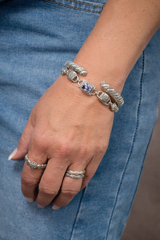 Linked in Faith Interchangeable Bracelet™ in Blue Violet Fluorite - Multi Link - only found at SARDA™