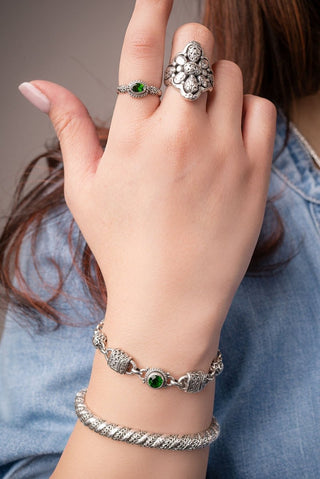 Linked in Faith Interchangeable Bracelet™ in Chrome Diopside - Multi Link - only found at SARDA™