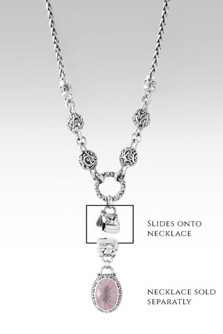 Linked in Faith Interchangeable Necklace Component™ in Cloud Pink Rose Quartz - Interchangeable - only found at SARDA™