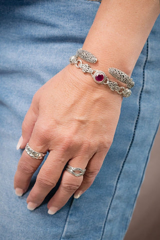 Linked in Love Interchangeable Bracelet Component™ in Red Ruby - Bracelet Component - only found at SARDA™