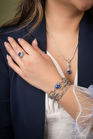 Linked in Unity Interchangeable Component™ in Blue Violet Fluorite - Single Stone - only found at SARDA™