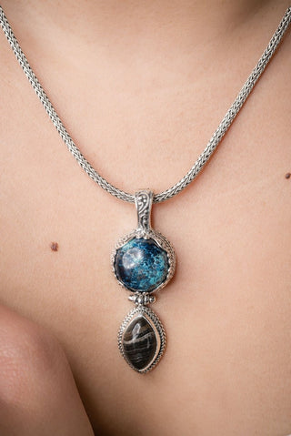 Listen To Creation Sing Pendant™ in Chrysocolla & Black Zebra Jasper - Multi Stone - only found at SARDA™